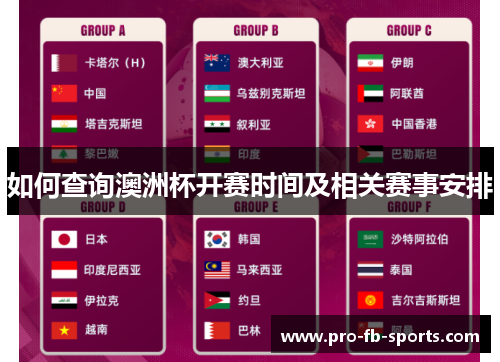 如何查询澳洲杯开赛时间及相关赛事安排