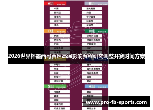 2026世界杯墨西哥赛区高温影响赛程研究调整开赛时间方案